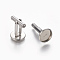 Tarnish Resistant 304 Stainless Steel Cufflinks Settings, Flat Round, Stainless Steel Color, Tray: 12mm, 26.5x14mm
