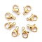 304 Stainless Steel Lobster Claw Clasps, Parrot Trigger Clasps, Real 24K Gold Plated, 3/8x1/4x1/8 inch(10x6x3mm), Hole: 1.2mm