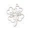 Anti-Tarnish 304 Stainless Steel Pendants, Laser Cut, Clover Charm, Stainless Steel Color, 22.5x18.5x1mm, Hole: 1.2mm