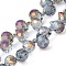 Electroplate Glass Beads Strands, Teardrop, Purple, 10~11x8mm, Hole: 1mm, about 93pcs/strand, 62cm