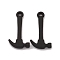 Spray Painted Alloy Pendants, Long-Lasting Plated, Lead Free & Cadmium Free, Hammer, Black, 25x12.5x3mm, Hole: 1.8mm