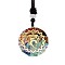 Orgonite Chakra Natural & Synthetic Mixed Stone Pendant Necklaces, Nylon Thread Necklace for Women, Flat Round, Flower, 25.59 inch(65cm)