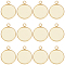 40Pcs 304 Stainless Steel Pendant Cabochon Settings, Plain Edge Bezel Cups, Flat Round, Real 24K Gold Plated, Tray: 20mm, 27x22x2mm, Hole: 3mm