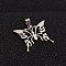 Tarnish Resistant 201 Stainless Steel Butterfly Pendants, Stainless Steel Color, 30x34x1.5mm, Hole: 4x9mm