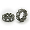 Brass Micro Pave Cubic Zirconia Beads, Rondelle, Gunmetal, 8mm