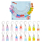 18Pcs 9 Colors Resin Bear Pendant Stitch Marker, with Brass Leverback Earring Findings, Mixed Color, 3.8cm, 2pcs/color