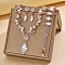 Horse Eye Brass Rhinestone Cup Chains Pendant Necklaces & Bracelets & Stud Dangle Earrings Sets, Clear, Bracelet: 7.09 inch(180mm)