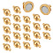 Brass Magnetic Clasps with Loops, Round, Golden, 14x8mm, Hole: 1.6mm