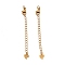925 Sterling Silver Chain Extenders, with Lobster Claw Clasps & Charms, Heart, Antique Golden, 62x2.5mm, Hole: 2.4mm