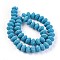 Natural Lava Rock Beads Strands, Dyed, Rondelle, Deep Sky Blue, 12.5~13.5x8.5~8.7mm, Hole: 2.5mm, about 46~47pcs/strand, 15.5 inch~15.94 inch(38.5~40.5cm)