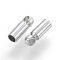 Brass Cord Ends, End Caps, Platinum, 6x2mm, Hole: 1mm, Inner Diameter: 1.5mm