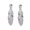 Non-Tarnish 304 Stainless Steel Pendants, Leaf, Stainless Steel Color, 16.5x4x2mm, Hole: 1mm