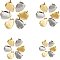 201 Stainless Steel Sew on Prong Settings, Claw Settings for Pointed Back Rhinestone, Teardrop, Platinum & Golden, 13.5x7x3cm, 156pcs/box