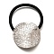 Elastic Hair Ties, Platinum Alloy Ponytail Holder, Hair Accessories for Women & Girls, Flat Round, 35x46.5x2.5mm, Inner Diameter: 43~47.5mm