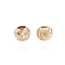 Brass Beads, Nickel Free, Round, Real 18K Gold Plated, 3x2.5mm, Hole: 1~1.2mm