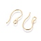 304 Stainless Steel Earring Hooks, with Horizontal Loop, Real 18K Gold Plated, 22.5x11.5x1mm, Hole: 2x3.5mm, 19 Gauge, Pin: 1x0.9mm
