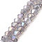 Imitation Jade Glass Beads Strands, AB Color Plated, Faceted, Bicone, Slate Gray, 4.5x4mm, Hole: 1mm, about 80~85pcs/strand, 30~32cm
