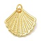 Brass Pendants, Shell Shape Charms, Long-Lasting Plated, Rack Plating, Lead Free and Cadmium Free, with Jump Ring, Real 18K Gold Plated, 18x18.5x3mm, Hole: 3mm