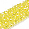 Electroplate Glass Beads Strands, AB Color Plated, Faceted, Rondelle, Champagne Yellow, 10x8mm, Hole: 1mm, about 60~61pcs/strand, 46~48cm