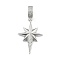Brass Micro Pave Clear Cubic Zirconia Star European Dangle Charms, Large Hole Pendants, Cadmium Free & Lead Free, Platinum, 44.5mm, Hole: 7.5x4.5mm