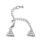 Brass Micro Pave Cubic Zirconia Chain Extender, Cadmium Free & Nickel Free & Lead Free, Triangle, Platinum, 25mm