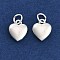 Rack Plating Brass Pendants, with Jump Ring, Heart Charms, 925 Sterling Silver Plated, 10x9x3.5mm, Jump Ring: 5x1mm, Inner Diameter: 3mm