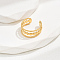 201 Stainless Steel Fashion Open Cuff Ring for Women, Holiday Date Gift, Vacation, Golden, Inner Diameter: 16~18mm