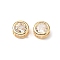 Brass Micro Pave Cubic Zirconia Beads, Cadmium Free & Nickel Free & Lead Free, Flat Round, Real 18K Gold Plated, Clear, 9.5x5mm, Hole: 2.5x5mm