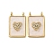 Brass Micro Pave Cubic Zirconia Pendants, with Enamel, Cadmium Free & Lead Free, Real 18K Gold Plated, Rack Plating, Long-Lasting Plated, Heart, 18x11.5x2.5mm, Hole: 1.2mm