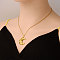 Stainless Steel Crescent Moon Pendant Necklaces for Women, Real 18K Gold Plated, 17.72 inch(45cm)