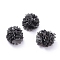 Handmade Polyester Woven Costume Accessories, Flower, Gray, 35x17.5mm