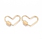 304 Stainless Steel Screw Carabiner Lock Charms, for Necklaces Making, Quick Links, Heart, Golden, 13x20x1mm, Screw: 5.2x4mm.