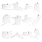 12Pcs 12 Style 201 Stainless Steel Pendants, Laser Cut, Map, Stainless Steel Color, 14~29.5x11~31x1mm, Hole: 3mm, 1pc/style
