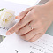 Crown Brass Micro Pave Clear Cubic Zirconia Finger Rings for Women, Rose Gold, US Size 8(18.1mm)