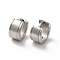 Non-Tarnish 304 Stainless Steel Thick Hoop Earrings, Stainless Steel Color, 12.5x7mm