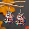 Colorful Acrylic Dangle Earrings, Platinum, Fox, 65x38mm