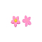 PVC Cabochons, Flower, Pearl Pink, 23x24x3mm