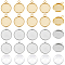 UNICRAFTALE 40Pcs 2 Colors 304 Stainless Steel Pendant Cabochon Settings Plain Edge Bezel Cups 16mm Tray Flat Round Pendant Making Kit with 40Pcs Transparent Glass Cabochons for Jewelry Making