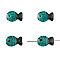 Handmade Lampwork Beads, Fish with Evil Eye Pattern, Teal, 20x12mm, Hole: 2mm, about 1pc/bag