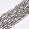 Electroplate Glass Beads Strands, AB Color Plated, Faceted(32 Facets), Round, Light Grey, 4mm, Hole: 0.5mm, about 87~93pcs/strand, 32~33cm