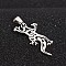 Tarnish Resistant 201 Stainless Steel Pendants, Gecko Silhouette Pendants, Stainless Steel Color, 44.5x22x1.5mm, Hole: 4x9mm