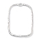 Rack Plating Alloy Pendants, Lead Free & Cadmium Free & Nickel Free, Rectangle Charms, Platinum, 45x32x1.5mm, Hole: 3x1.5mm