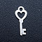 Non-Tarnish 201 Stainless Steel Pendants, Key Charms, Stainless Steel Color, 15x6x1mm, Hole: 1.6mm