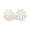 Brass Micro Pave Clear Cubic Zirconia Beads, Cadmium Free & Nickel Free & Lead Free, Clover, Silver, 13x13x8mm, Hole: 1.8mm