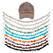 Natural & Synthetic Gemstone Chips Baseball Cap Chain, with Alloy Lobster Claw Clasps, 255mm, 10pcs/set