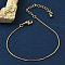 Rack Plating Brass Box Chain Bracelets for Women, Cadmium Free & Lead Free, 901 Stainless Steel Clasp, Long-Lasting Plated, Real 18K Gold Plated, 6-3/4 inch(17cm)