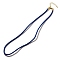 Nylon Milan Cord Necklace Making, with Brass Findings and Stainless Steel Claw Lobster Clasps, Golden, Long-Lasting Plated, Medium Blue, 17.91~18.31 inch(45.5~46.5cm)