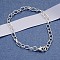 Iron Cable Chain Bracelet Making with Lobster Claw Clasps, fit DIY Fashion Bracelet Jewelry Making, Silver Color Plated, 205mm, Clasp: 12x7x3mm, Link: 7x4.5x1mm