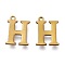 PVD Vacuum Plating  304 Stainless Steel Charms, Laser Cut, Alphabet, Antique Bronze, Letter.H, 12x9x0.8mm, Hole: 1mm