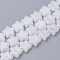 Natural White Jade Beads Strands, Star, 12x12.5x4~5mm, Hole: 1mm, about 20pcs/strand, 8.66 inch